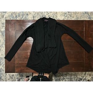 Black waterfall Cardigan Penelope Leroy Size Medium